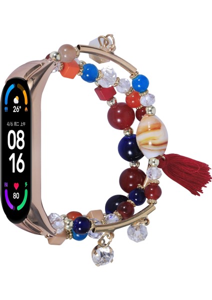 Xiaomi Mi Band 4/3 Için Yuvarlak Boncuklu Zincir Watch Band (Yurt Dışından)