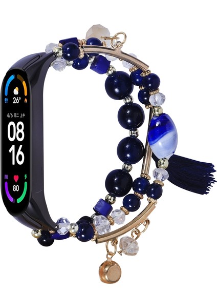 Xiaomi Mi Band 7 Için Yuvarlak Boncuklu Zincir Watch Band (Yurt Dışından)