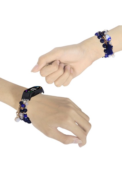 Xiaomi Mi Band 7 Için Yuvarlak Boncuklu Zincir Watch Band (Yurt Dışından) modelleri