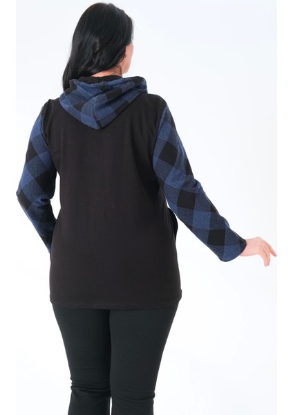 Kapüşonlu Büyük Beden Kadın Oduncu Gömlek Ekose modelleri