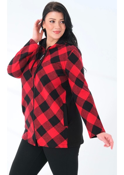 Kapüşonlu Büyük Beden Kadın Oduncu Gömlek Ekose fiyatları