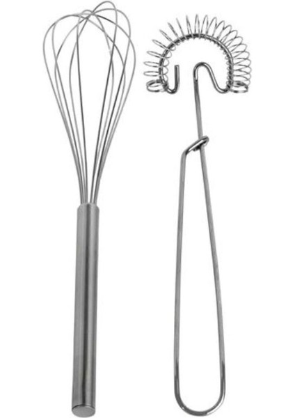 Bakglad Spatula ve Idealisk Ikili Çelik Çırpıcı-Köpürtücü Seti