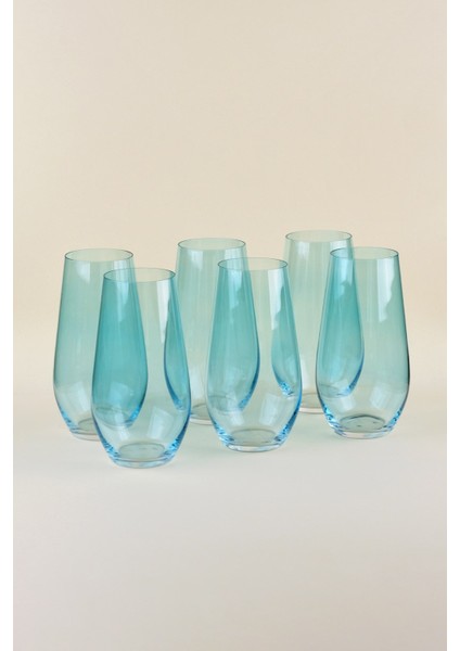 Colombuia Mavi 6 Kişilik Meşrubat Bardak Takımı - 580ML