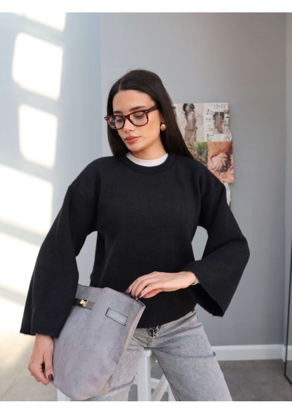 Siyah Oversize Peluş Kazak fiyatları