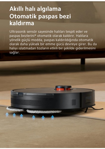 Yeni 6000PA Yüksek Emiş Güçlü Çift Döner Paspaslı Premium Robot Süpürge | Halı Tanıma & Mop Kaldırma | Kenar Temizleme Teknolojisi | Onerous Mutfak Tartısı