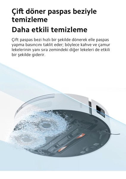 Yeni 6000PA Yüksek Emiş Güçlü Çift Döner Paspaslı Premium Robot Süpürge | Halı Tanıma & Mop Kaldırma | Kenar Temizleme Teknolojisi | Onerous Mutfak Tartısı