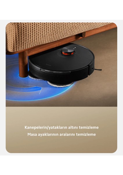 Yeni 6000PA Yüksek Emiş Güçlü Çift Döner Paspaslı Premium Robot Süpürge | Halı Tanıma & Mop Kaldırma | Kenar Temizleme Teknolojisi | Onerous Mutfak Tartısı