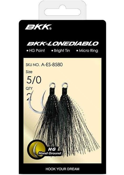 Lone Diablo Bt- Black Bucktail Olta Iğnesi 3/0