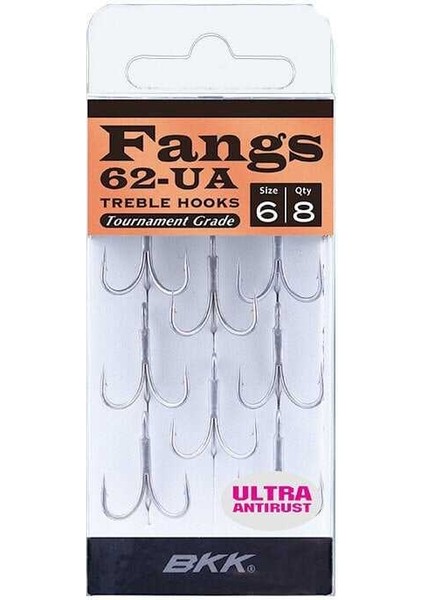 Fangs-62 Ua Üçlü Olta Iğnesi 6 8 Pcs