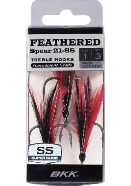 Feathered Spear 21-Ss Üçlü Olta Iğnesi 1 3 Pcs