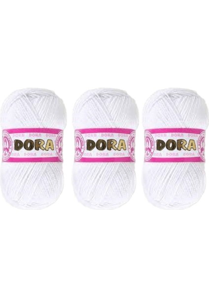 Ören Dora El Örgü İpiBeyaz 000 3lü