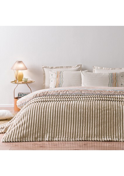 Sova Çift Kişilik Wellsoft Battaniye - Kum Beji