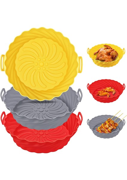Hava Fritöz Silikon Pot, 8.5 Inç Yeniden Kullanılabilir Hava Fritöz Silikon Gömlekleri Parşömen Astar Kağıdının Değiştirilmesi (Yurt Dışından) fiyatları