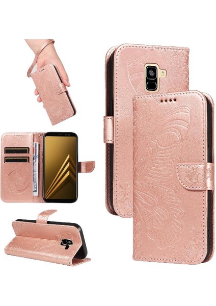 Samsung Galaxy A6 Ayrılabilir El Kayışı li Deri Için Flip Case (Yurt Dışından)