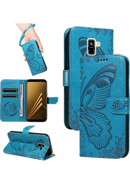 Samsung Galaxy A6 Ayrılabilir El Kayışı li Deri Için Flip Case (Yurt Dışından)