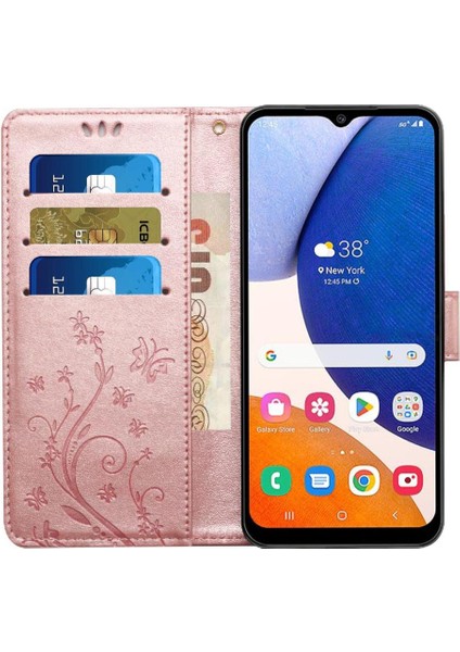 Samsung Galaxy A14 Için Filp Durumda 5g/4g Bilek Kayışı Pu Deri Kickstand (Yurt Dışından) modelleri