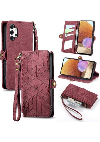 Samsung Galaxy A32 4g Için Flip Case Deri Kılıf Kapak Basit Cüzdan (Yurt Dışından)