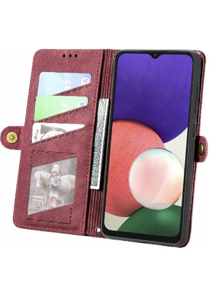 Samsung Galaxy A22 5g Için Flip Case Darbeye Basit Iş Cüzdan (Yurt Dışından) indirimleri