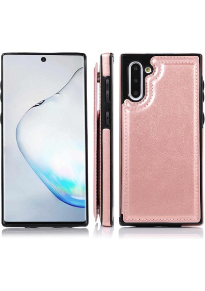 Samsung Galaxy NOTE10 Kickstand Pu Deri Kart Yuvaları ile Cüzdan Kılıf (Yurt Dışından)