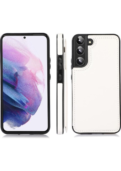 Kart ile Samsung Galaxy S22 Artı Çift Manyetik Toka Için Cüzdan Kılıf (Yurt Dışından)