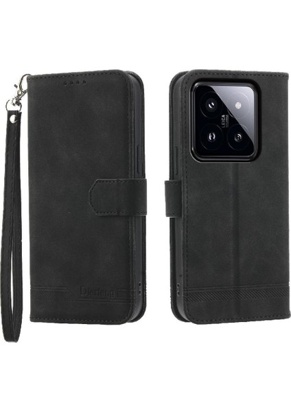 Xiaomi 14 Pro Premium Manyetik Kapatma Bileklik Kart Yuvaları Için Flip Case (Yurt Dışından)