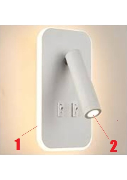 Tuvalu Çift Kademeli Yatak Başı LED Aplik 13W CT-5243