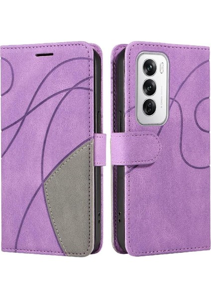 Kart Yuvası Standı Rengi ile Oppo Oppo 12 5g Deri Cüzdan Için Flip Case (Yurt Dışından)