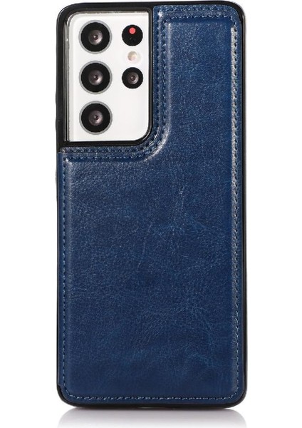 Kart ile Samsung Galaxy S21 Ultra Çift Manyetik Toka Için Cüzdan Kılıf (Yurt Dışından) modelleri