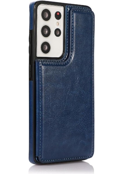 Kart ile Samsung Galaxy S21 Ultra Çift Manyetik Toka Için Cüzdan Kılıf (Yurt Dışından) fırsatları