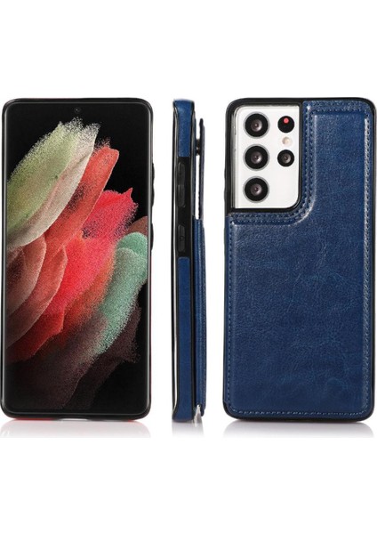Kart ile Samsung Galaxy S21 Ultra Çift Manyetik Toka Için Cüzdan Kılıf (Yurt Dışından) indirimleri
