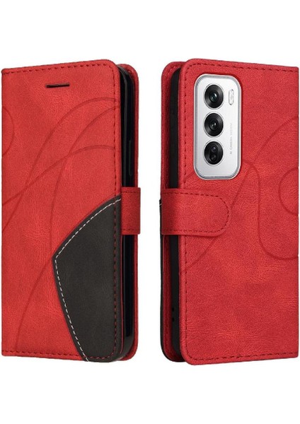 Kart Yuvası Standı Rengi ile Oppo Oppo 12 5g Deri Cüzdan Için Flip Case (Yurt Dışından) fırsatları