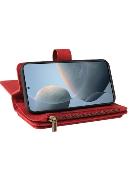 Cüzdan Telefon Kılıfı Için Xiaomi Redmi K70 Onbeş Kart Yuvaları Fermuar Poket Pu (Yurt Dışından) indirimleri