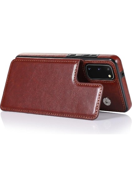 Kart Tutucu Pu Deri Kickstand ile Samsung Galaxy S20 Için Cüzdan Kılıf (Yurt Dışından)