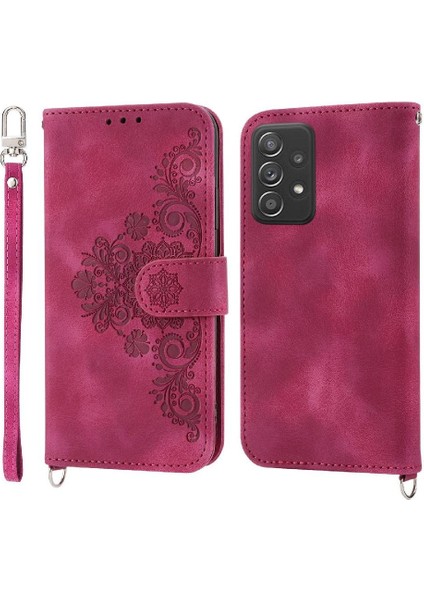 Samsung Galaxy A73 Kabartmalı Çoklu Kredi Kartı Yuvaları Için Flip Case (Yurt Dışından)