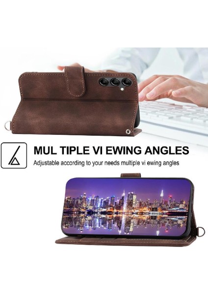 Samsung Galaxy A34 Çoklu Kredi Kartı Yuvaları Için Flip Case Darbeye (Yurt Dışından) modelleri