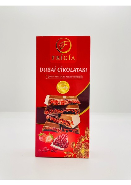 Narlı Çilekli Dubai Çikolatası - 100 gr