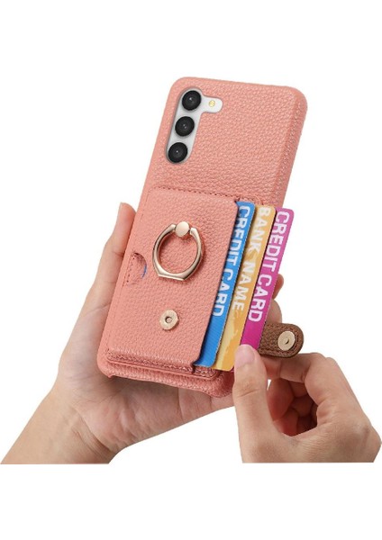 Samsung Galaxy S23 Halka Standı Premium Dokulu Deri Kart Yuvaları (Yurt Dışından) modelleri