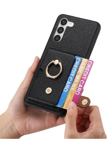 Samsung Galaxy S23 Halka Standı Premium Dokulu Deri Kart Yuvaları (Yurt Dışından) fırsatları