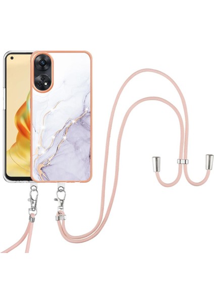 Oppo Oppo 8t 4g Tampon Mermer Crossbody Kordon Askısı Için Kılıf Yumuşak (Yurt Dışından)