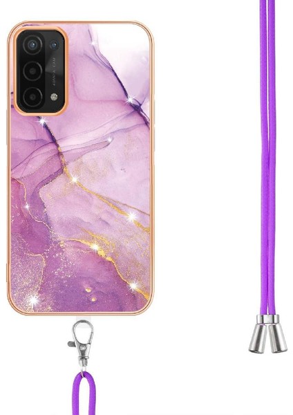 Oppo A93 5G/A93S 5g Mermer Anti-Scratch Yumuşak Tampon Crossbody Için Kılıf (Yurt Dışından)