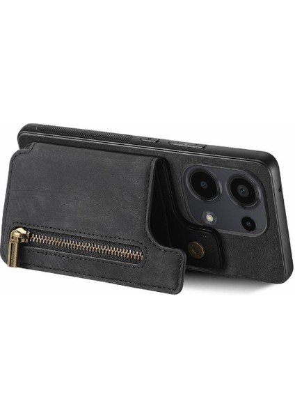 Xiaomi Redmi Için Not 13 Pro 4g Vintage Fermuar Cüzdan Standı Fonksiyonu (Yurt Dışından)