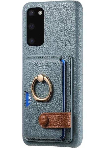 Samsung Galaxy S20 Artı Halka Standı Premium Dokulu Deri Kart (Yurt Dışından) fiyatları