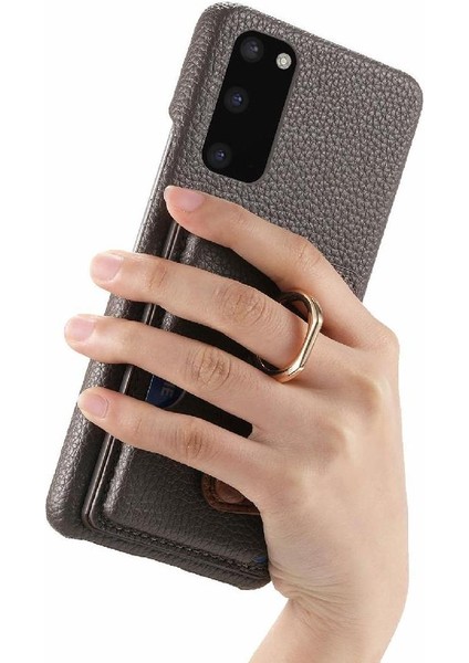 Samsung Galaxy S20 Halka Standı Kart Yuvaları Premium Dokulu Deri (Yurt Dışından) fiyatları