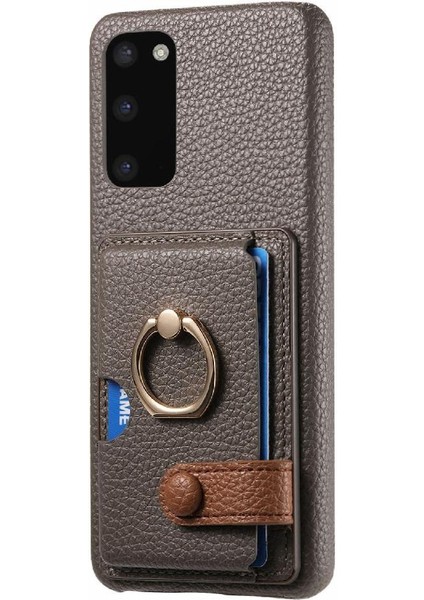 Samsung Galaxy S20 Halka Standı Kart Yuvaları Premium Dokulu Deri (Yurt Dışından) indirimleri