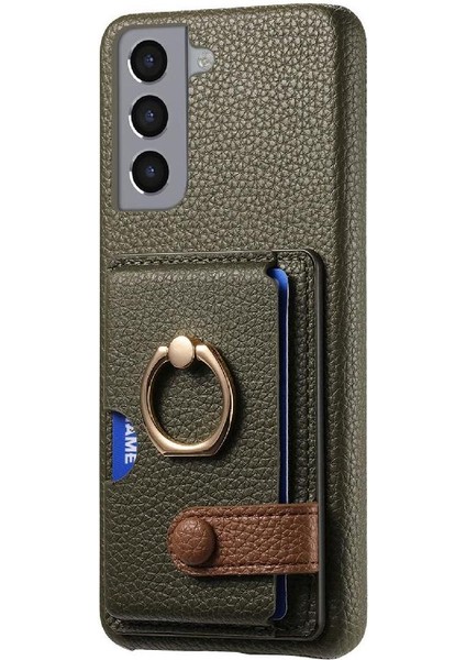 Samsung Galaxy S21 Artı Halka Standı Premium Dokulu Deri Kart (Yurt Dışından) fiyatları