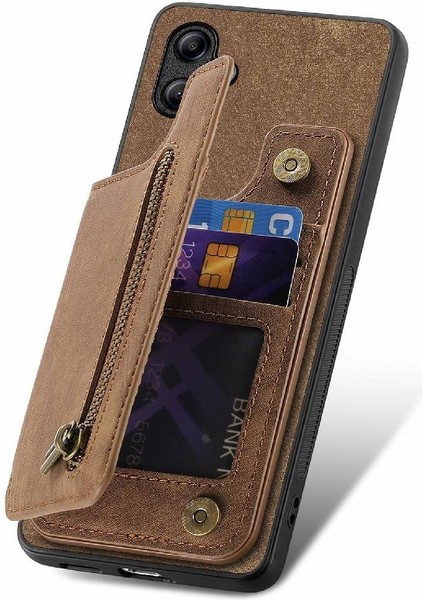 Samsung Galaxy A04E Için Kılıf Katlanabilir Arka Kapak Vintage Fermuar Cüzdan (Yurt Dışından) fırsatları