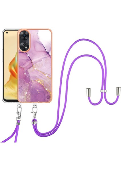 Oppo Oppo 8t 4g Tampon Mermer Crossbody Kordon Askısı Için Kılıf Yumuşak (Yurt Dışından)