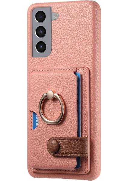 Samsung Galaxy S21 Kart Yuvaları Halka Standı Premium Dokulu Deri (Yurt Dışından) indirimleri