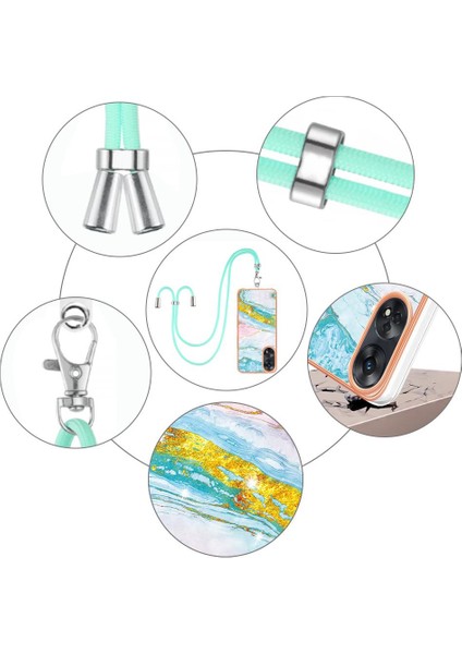 Oppo Oppo 8t 4g Tampon Mermer Crossbody Kordon Askısı Için Kılıf Yumuşak (Yurt Dışından) modelleri