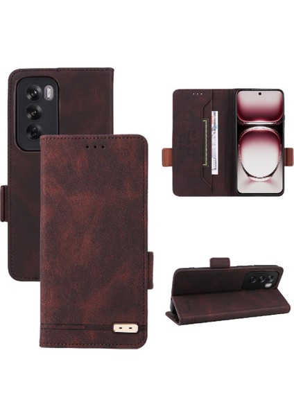 Oppo Oppo 12 5g Manyetik Cüzdan Kickstand Kart Tutucu ile Flip Case (Yurt Dışından)
